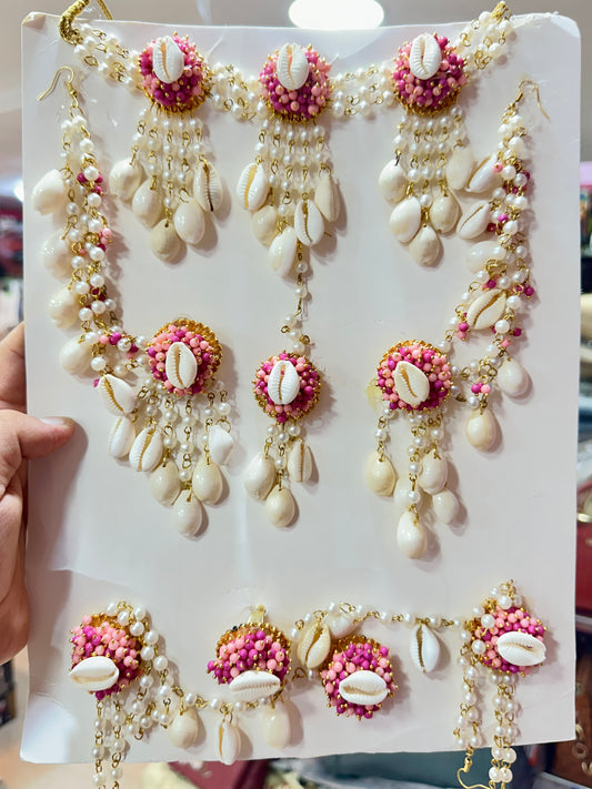 Pink Rani Shells Necklace Set K130