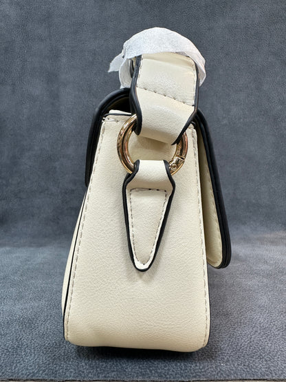 Essence Off-White Croc-Embossed Crossbody Sling Bag HB011
