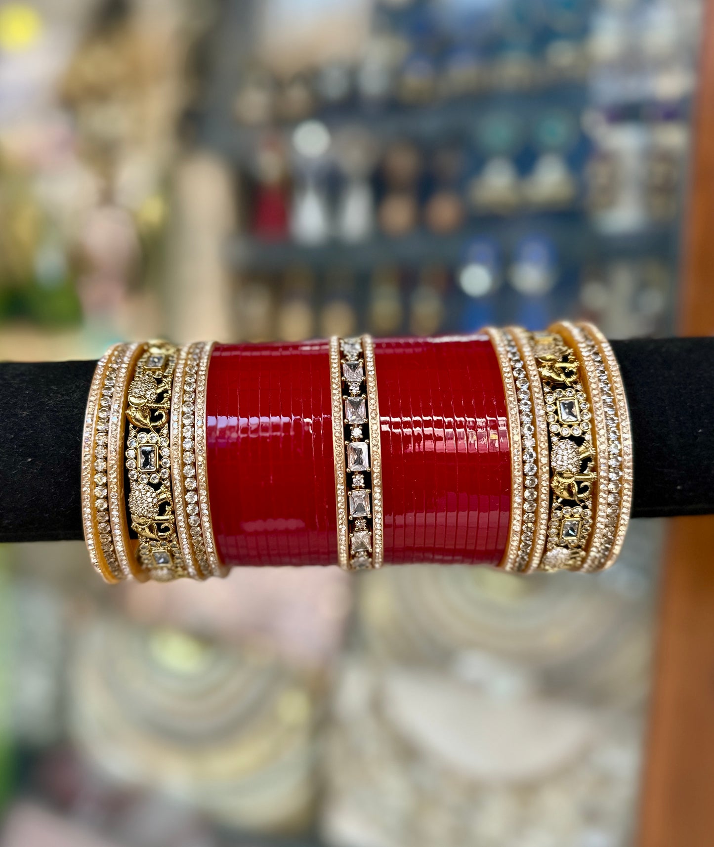 Bridal Chura- AD Stone Elephant Bangle BDH018