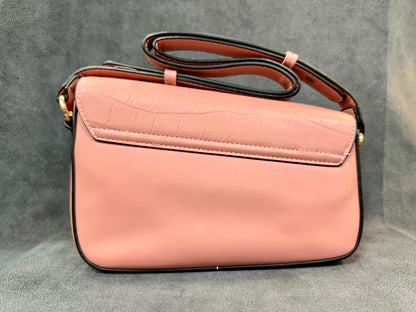 Essence Blush Pink Croc-Embossed Crossbody Sling Bag HB013