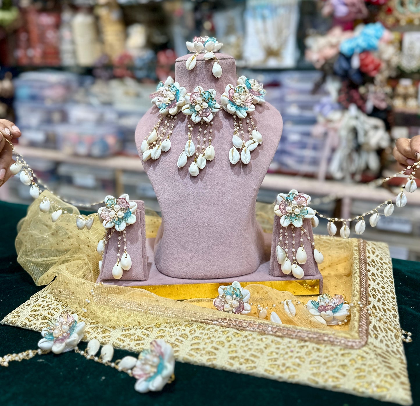 Shells Jewellery  Sky Blue and pink