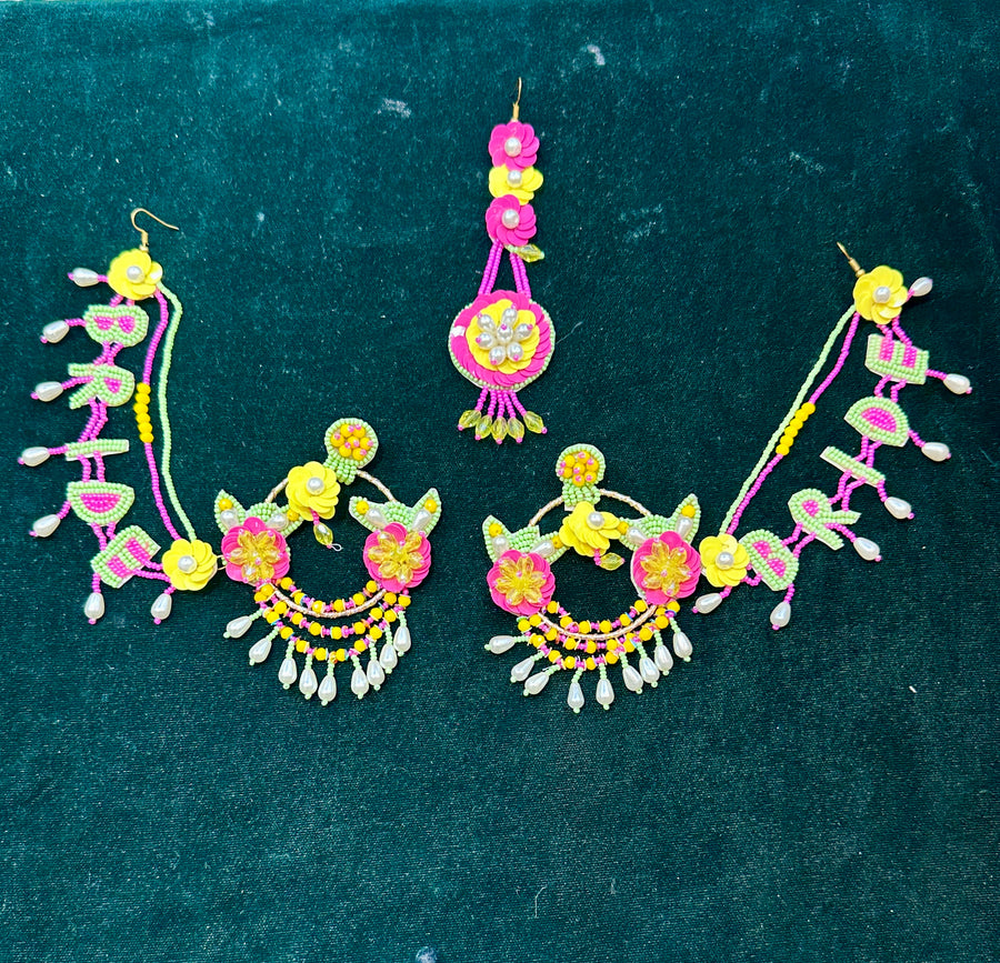 Beaded Handmade jewellery For Haldi Mehandi.