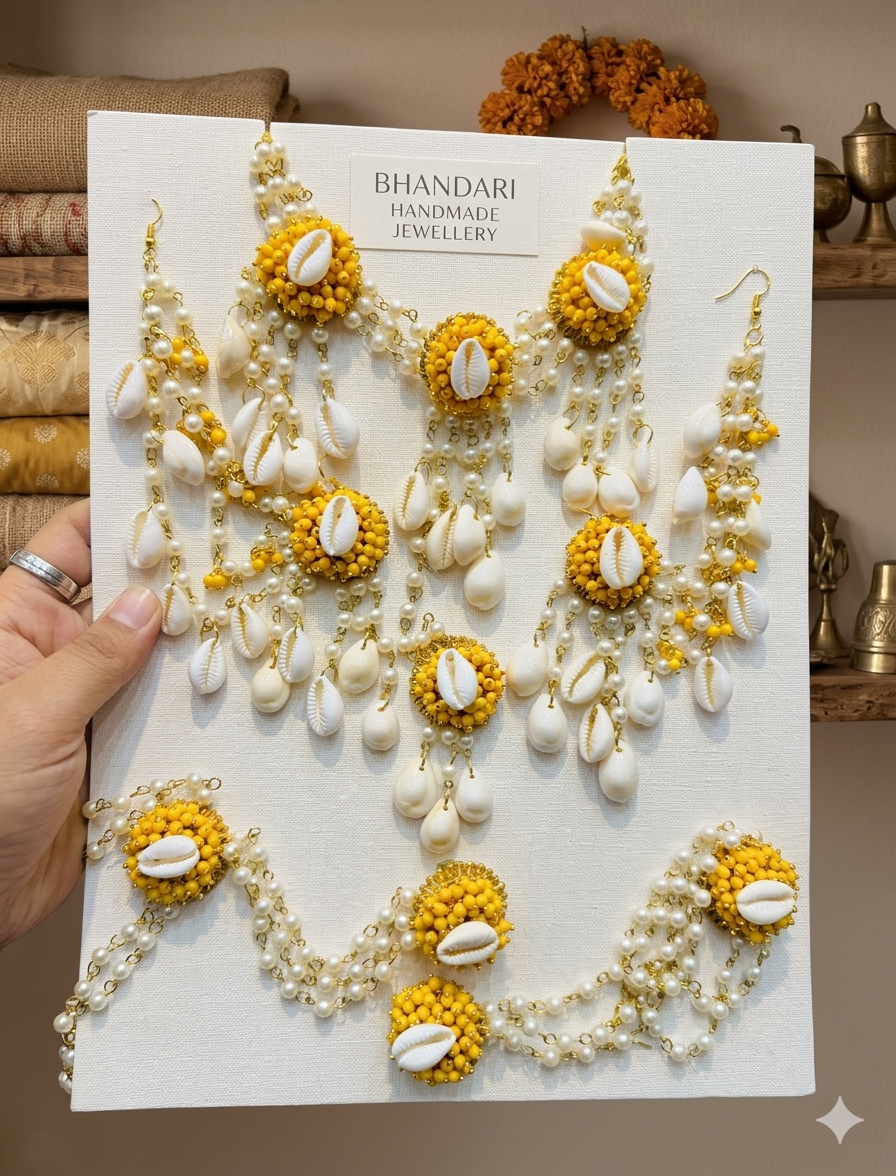 YELLOW PEARL SHELLS JEWELLERY