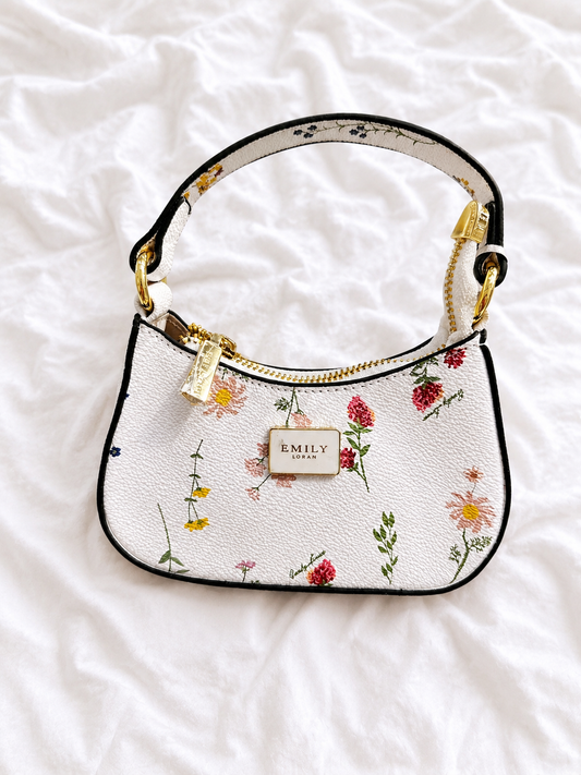 Opaline Shoulder Bag- White Floral MB09