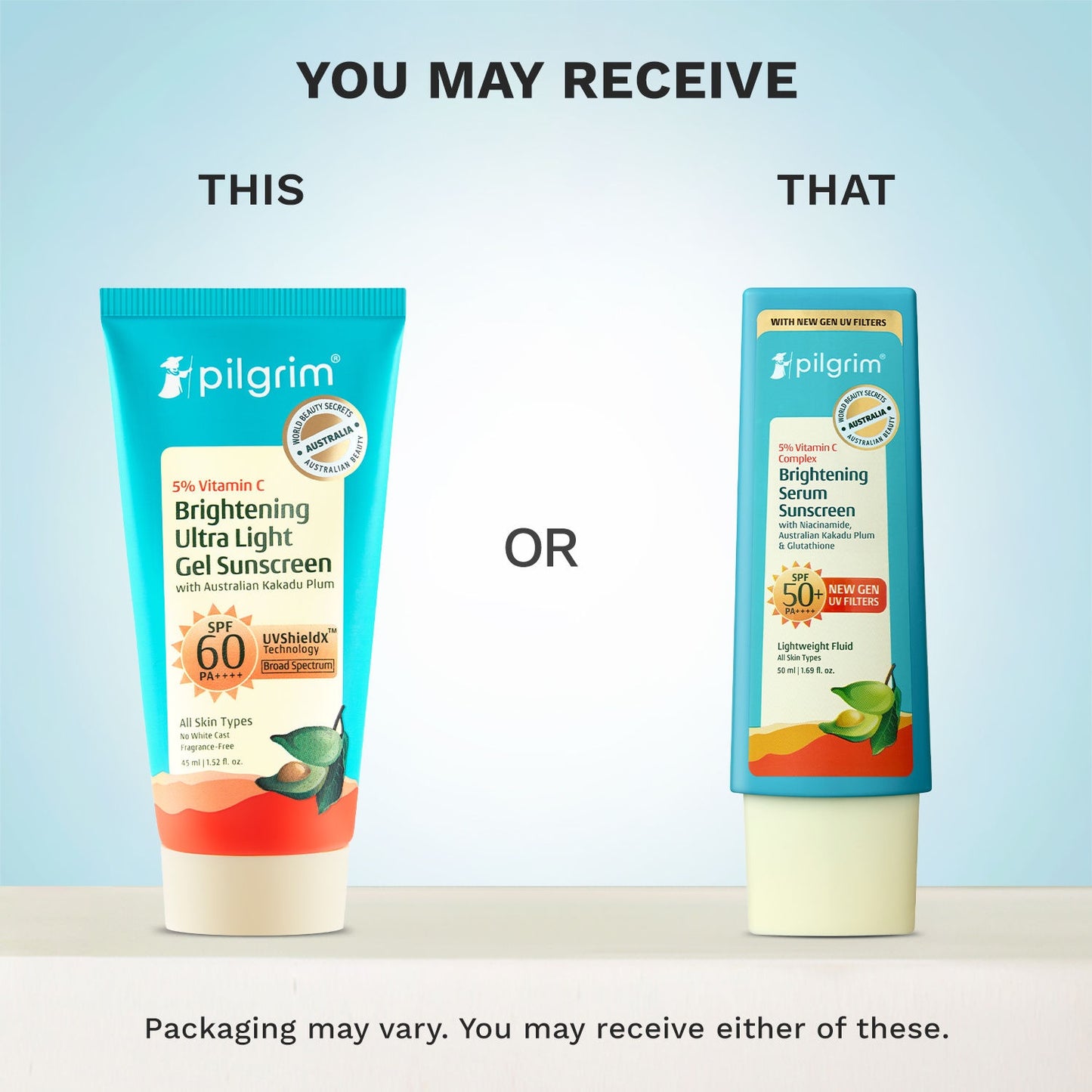 Pilgrim 5% Vitamin C Complex Brightening Serum Sunscreen SPF50+PA++++ In-Vivo tested (50ml)