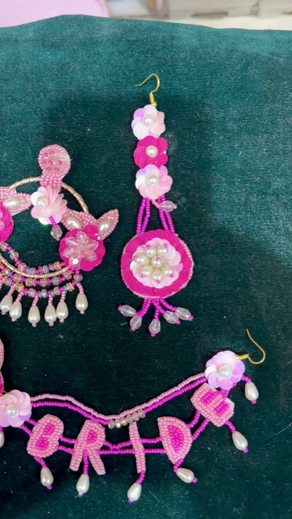 Beaded Handmade jewellery For Haldi Mehandi.