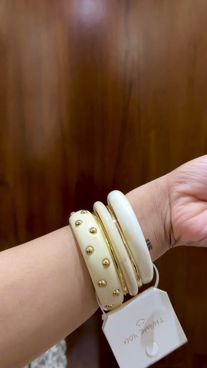Modern Resin Bangle Stack Set Of 5