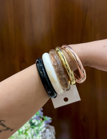 Modern Resin Bangle Stack Set Of 5 RB011