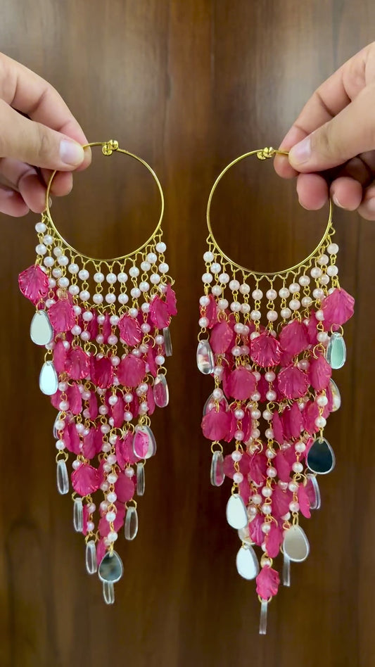Pink Petal & Mirror Cascade Kalira Pair