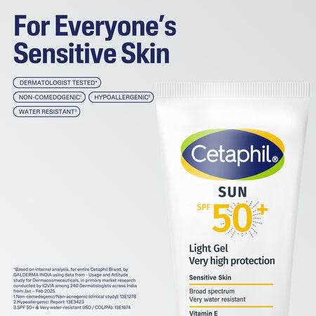 Cetaphil
Sun SPF 50+ Light Gel Very High Protection Mineral Base for All Skin Types, Sensitive Skin
(50ml)