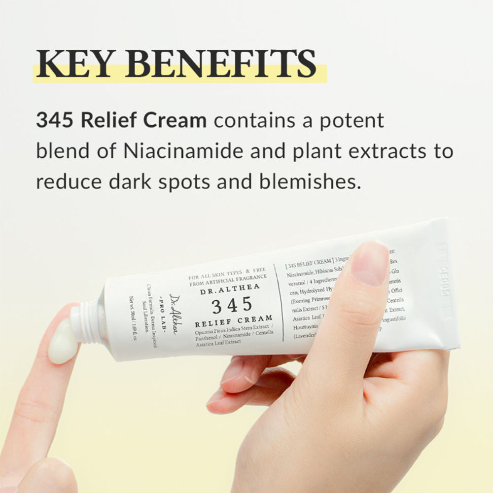 Dr.Althea
345 Relief Cream: Soothing & Barrier Repair Cream with power of Niacinamide & Panthenol
(50ml)